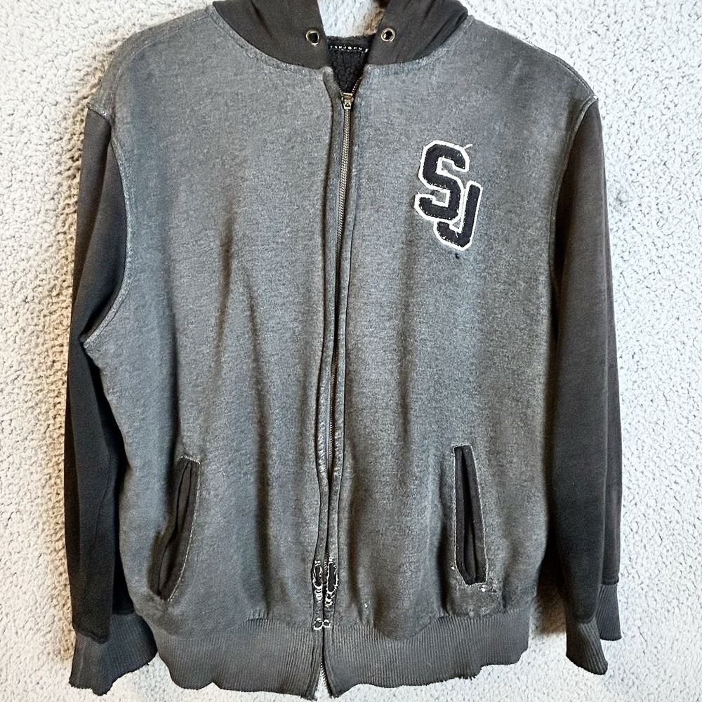 VTG Y2K Sean John Varsity Hoodie M/L Full Zip Distressed Hiphop Sean Combs Diddy